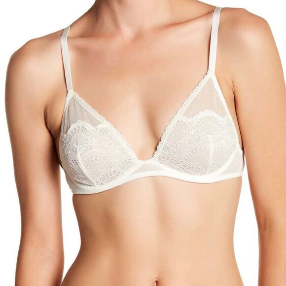 Free People Embrace Lace Triangle Underwire Bra White 32C New - Picture 1 of 4
